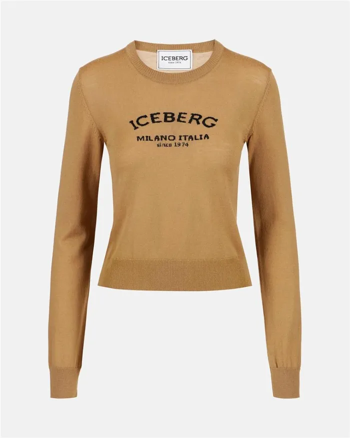 Women KNITWEAR Iceberg Crewneck Sweater With Logo Women KNITWEAR Iceberg Crewneck Sweater With Logo