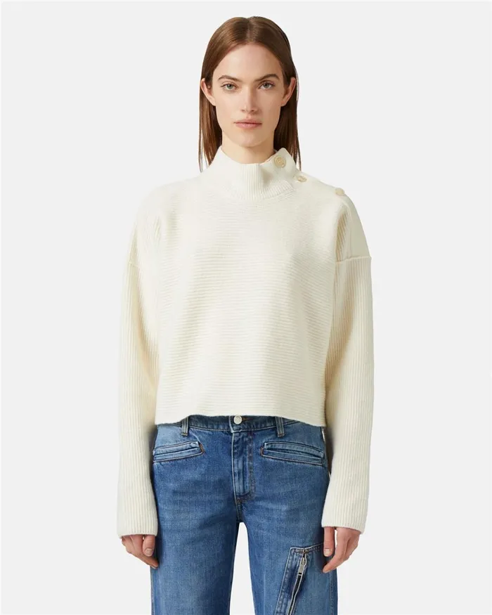 Women KNITWEAR Iceberg Sporty Turtleneck Sweater With Logo