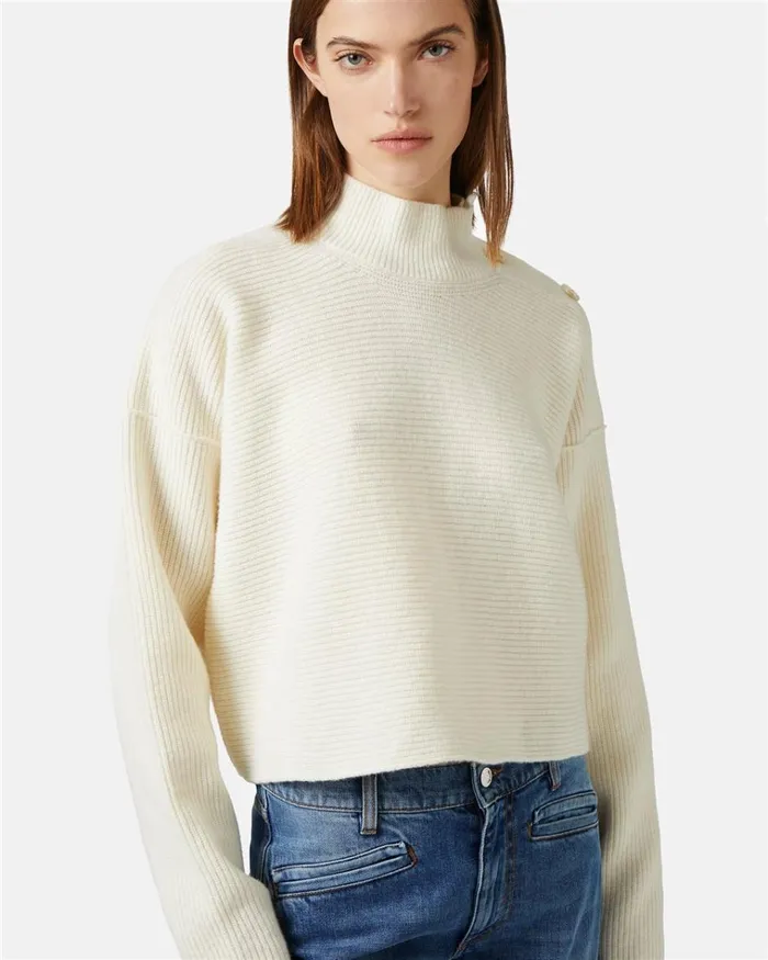 Women KNITWEAR Iceberg Sporty Turtleneck Sweater With Logo Women KNITWEAR Iceberg Sporty Turtleneck Sweater With Logo
