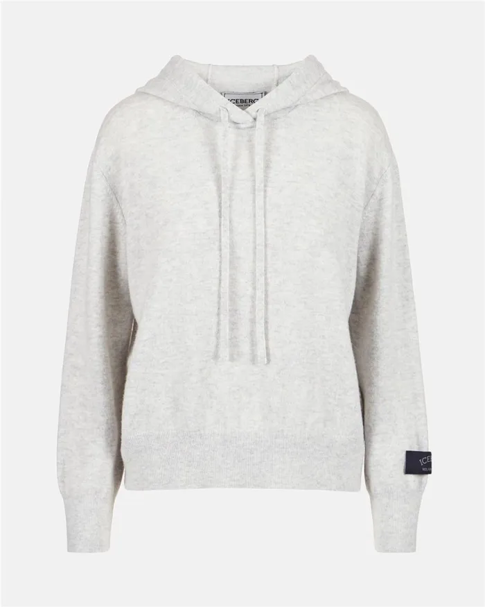 Women KNITWEAR Iceberg Stockinette Sweater With Hood Women KNITWEAR Iceberg Stockinette Sweater With Hood