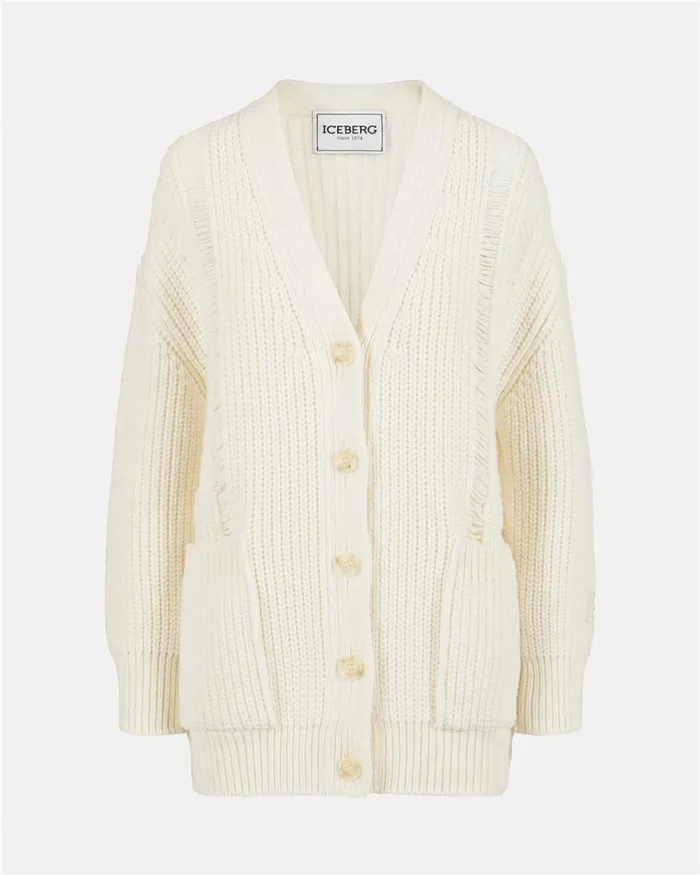 Women KNITWEAR Iceberg Wool Cardigan With Logo Women KNITWEAR Iceberg Wool Cardigan With Logo