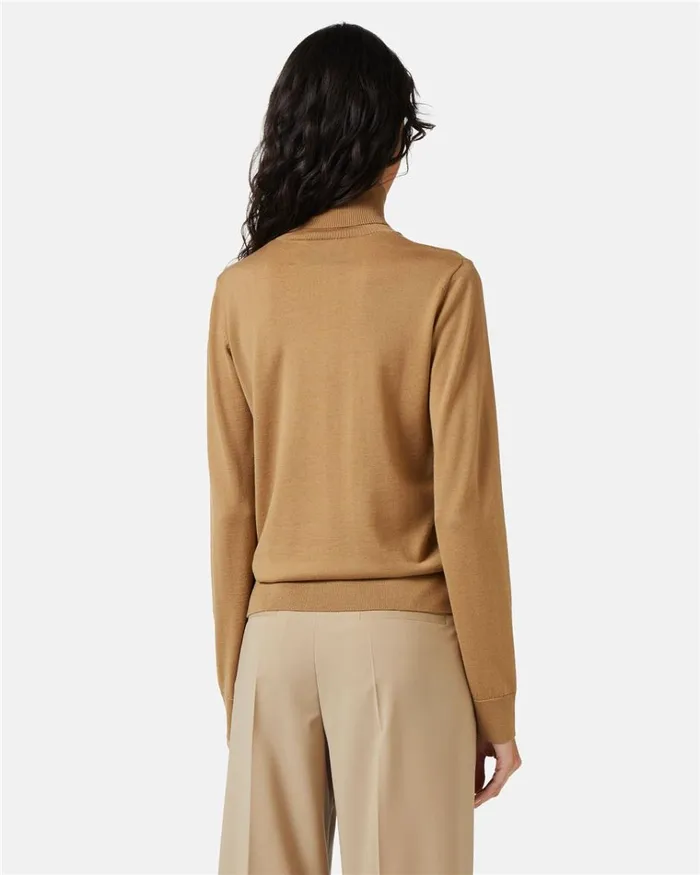 Women KNITWEAR Iceberg Wool Mockneck Sweater With Iceberg Milano Logo Women KNITWEAR Iceberg Wool Mockneck Sweater With Iceberg Milano Logo
