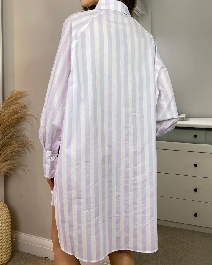 Women Lilac Striped Shirt Dress Lilac Threadbare Dresses Women Lilac Striped Shirt Dress Lilac Threadbare Dresses