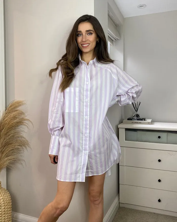Women Lilac Striped Shirt Dress Lilac Threadbare Dresses Women Lilac Striped Shirt Dress Lilac Threadbare Dresses