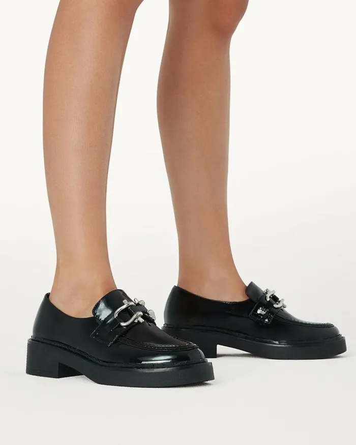 Women Loafers Billini CORDELL 8211 BLACK SEMI PATENT 8211 Flats 8211 BILLINI USA