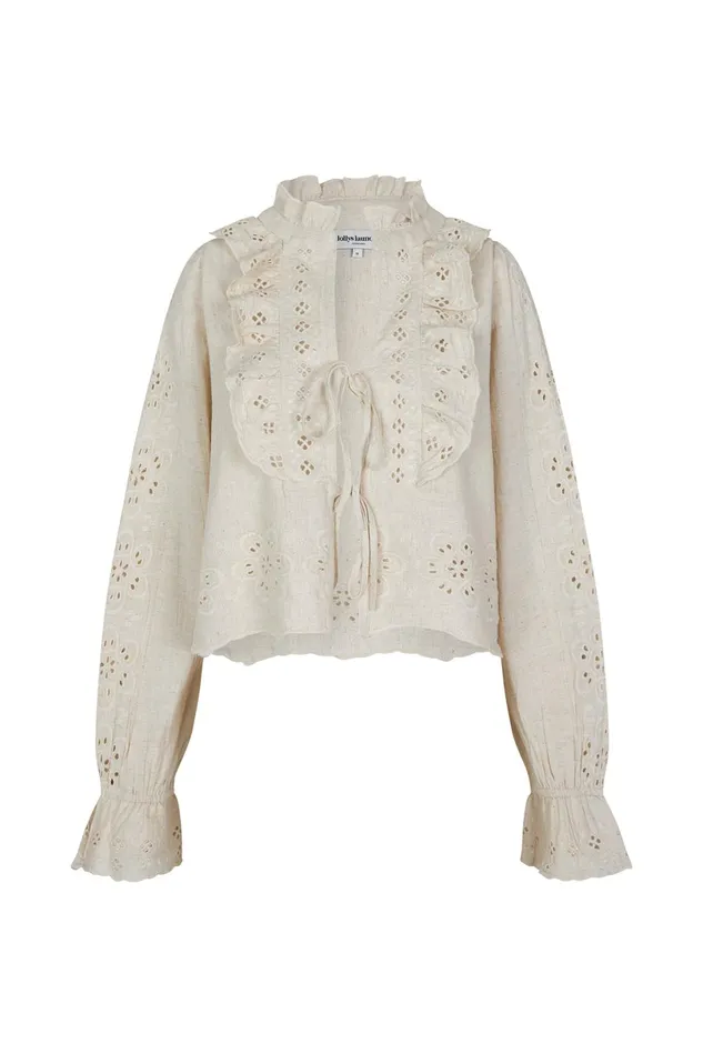 Women Lollys Laundry Blouses Tshirts DavenportLL Blouse LS Ecru