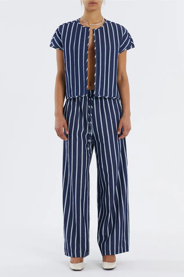 Women Lollys Laundry Blouses Tshirts Hallie Vest Stripe
