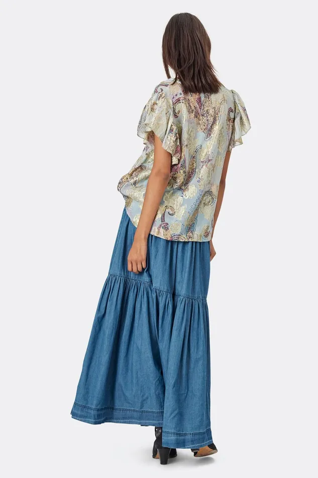 Women Lollys Laundry Blouses Tshirts IsabelLL Top SL Light Blue