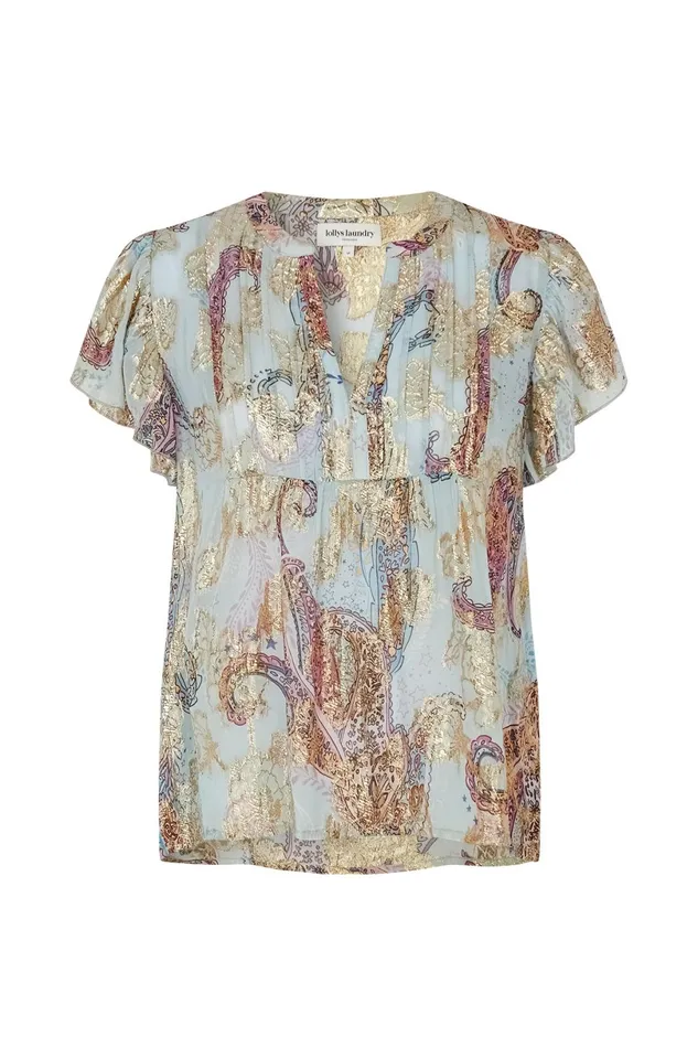 Women Lollys Laundry Blouses Tshirts IsabelLL Top SL Light Blue