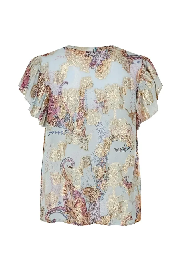 Women Lollys Laundry Blouses Tshirts IsabelLL Top SL Light Blue