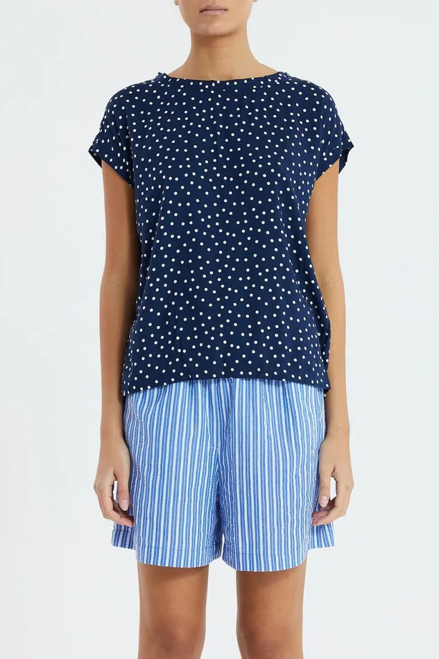 Women Lollys Laundry Blouses Tshirts Krystal Top Dot Print