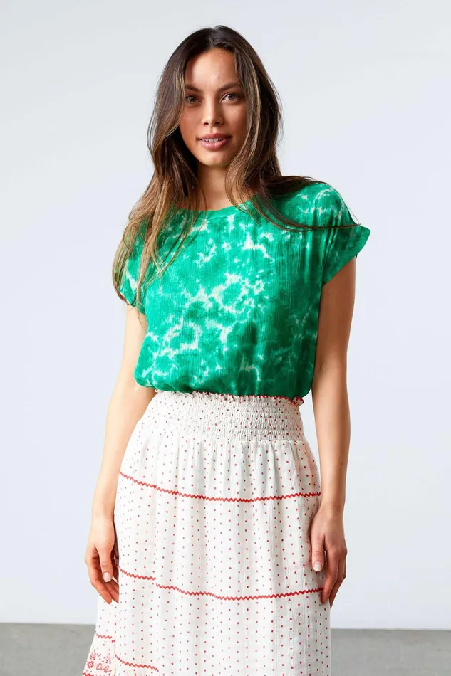 Women Lollys Laundry Blouses Tshirts Krystal Top Green