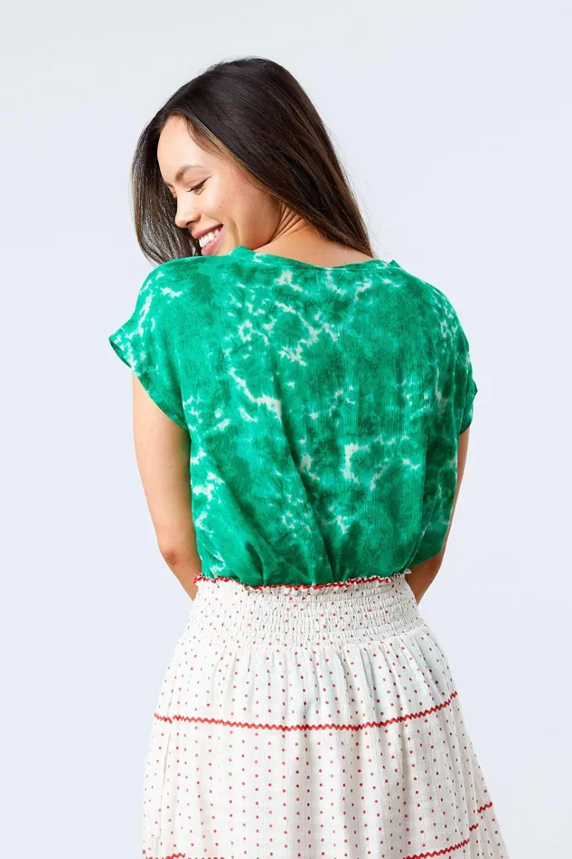 Women Lollys Laundry Blouses Tshirts Krystal Top Green