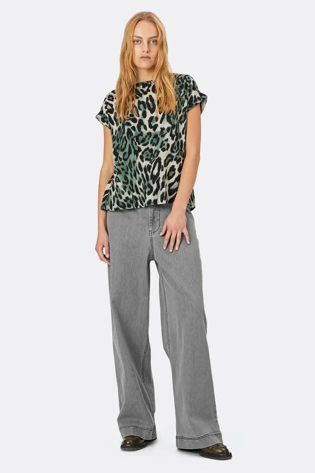 Women Lollys Laundry Blouses Tshirts Krystal Top Leopard Print