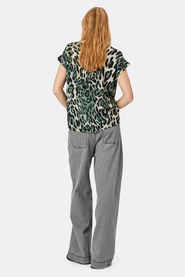 Women Lollys Laundry Blouses Tshirts Krystal Top Leopard Print