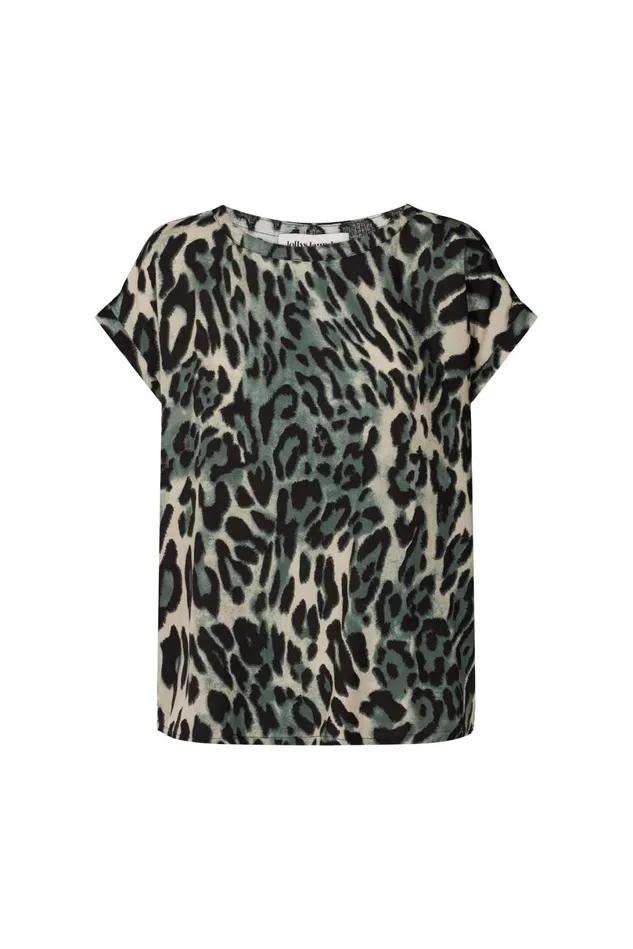 Women Lollys Laundry Blouses Tshirts Krystal Top Leopard Print