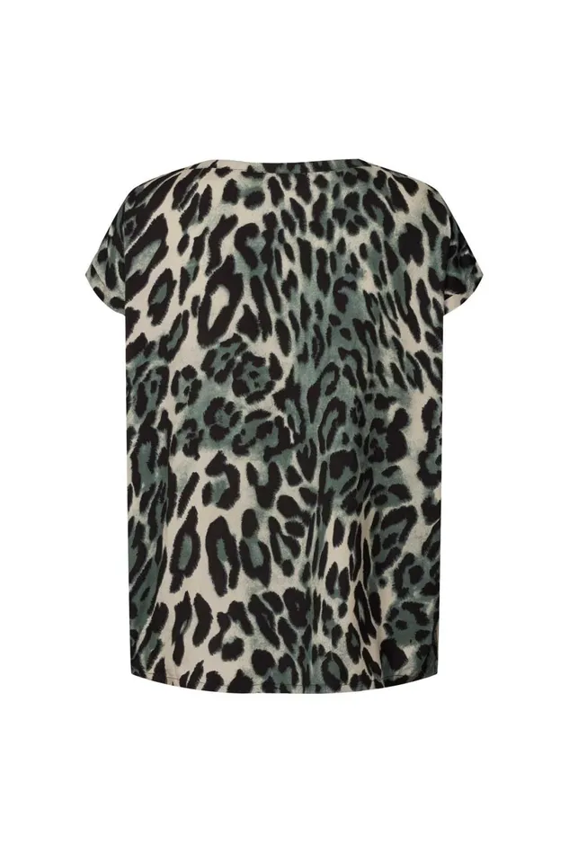 Women Lollys Laundry Blouses Tshirts Krystal Top Leopard Print