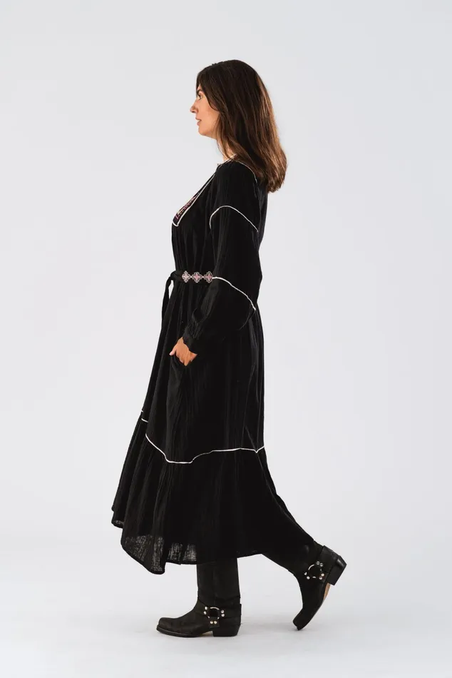 Women Lollys Laundry Dresses LatourLL Maxi Dress LS Black
