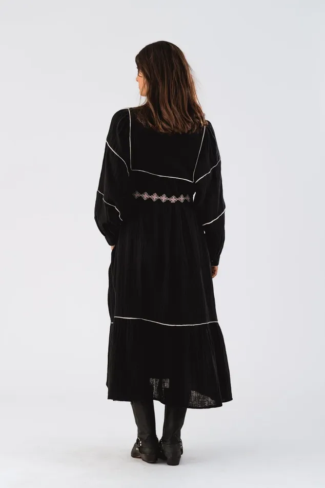 Women Lollys Laundry Dresses LatourLL Maxi Dress LS Black