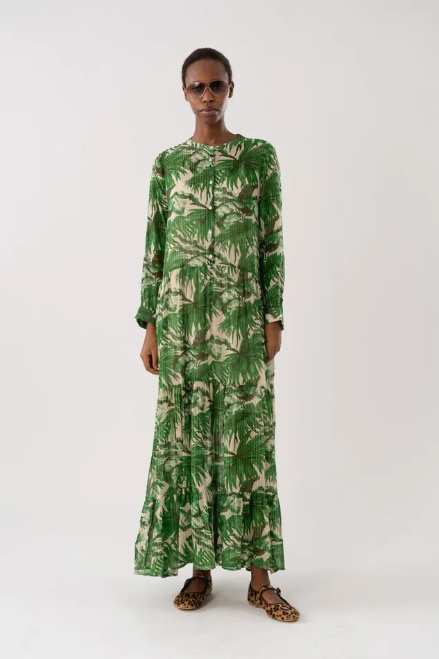 Women Lollys Laundry Dresses NeeLL Maxi Dress LS Green