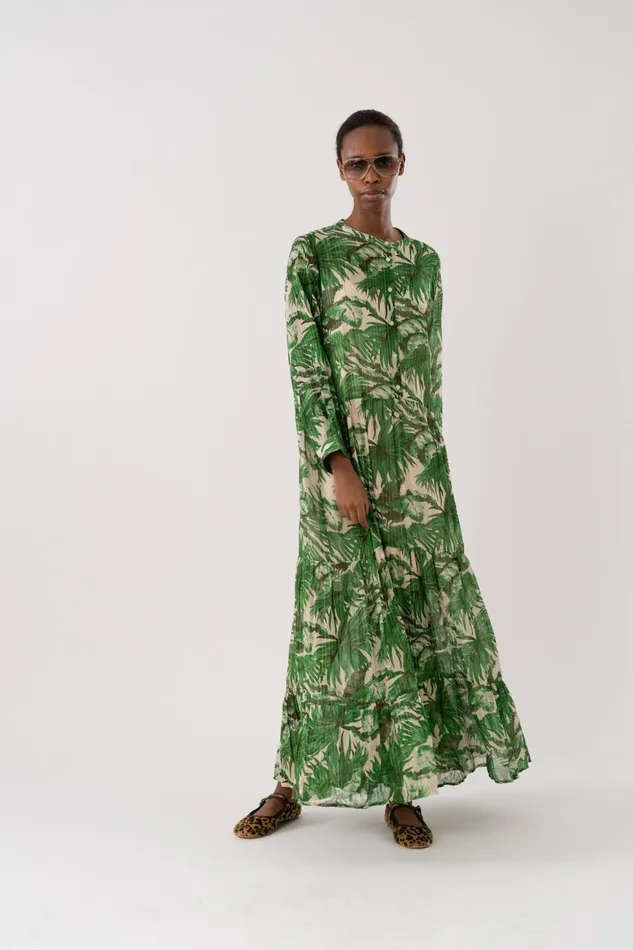 Women Lollys Laundry Dresses NeeLL Maxi Dress LS Green