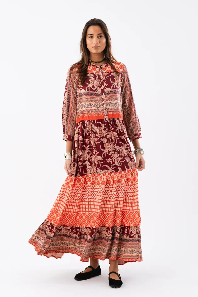 Women Lollys Laundry Dresses NeeLL Maxi Dress LS Red