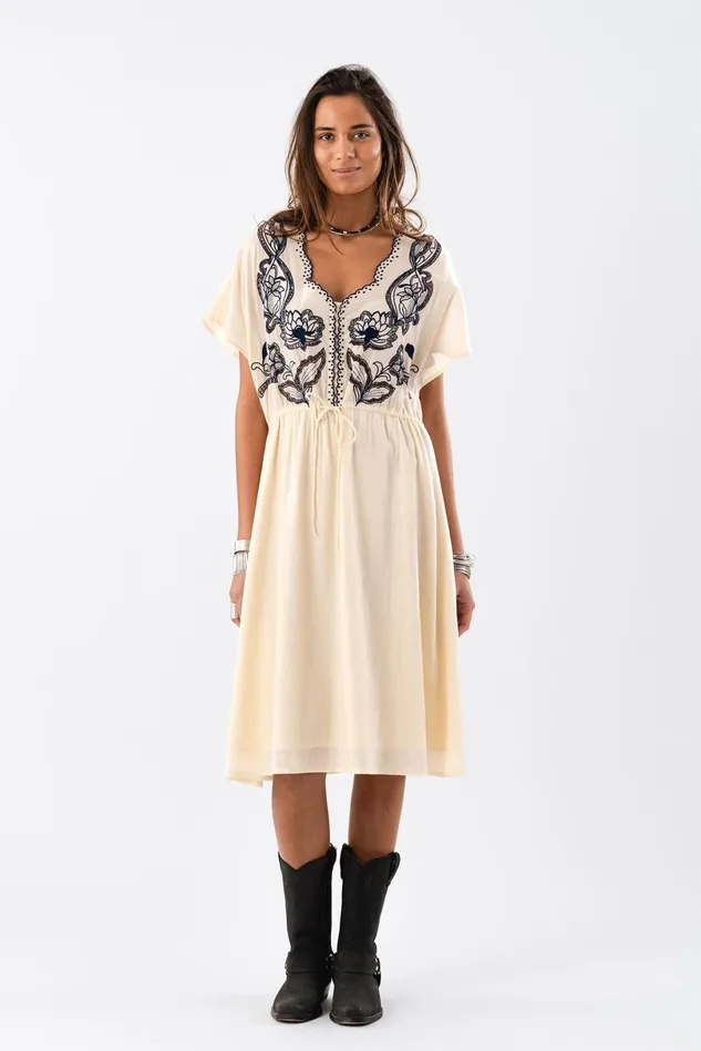Women Lollys Laundry Dresses NoidaLL Midi Dress SL Creme