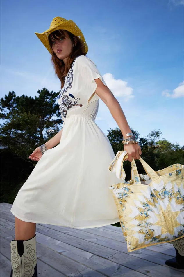 Women Lollys Laundry Dresses NoidaLL Midi Dress SL Creme