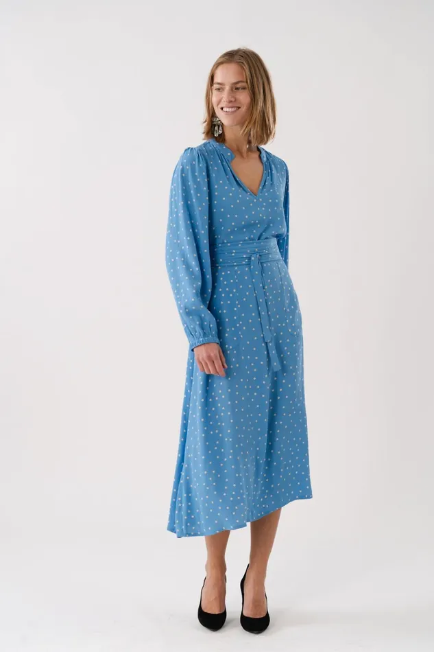 Women Lollys Laundry Dresses ParisLL Midi Dress LS Dot Print