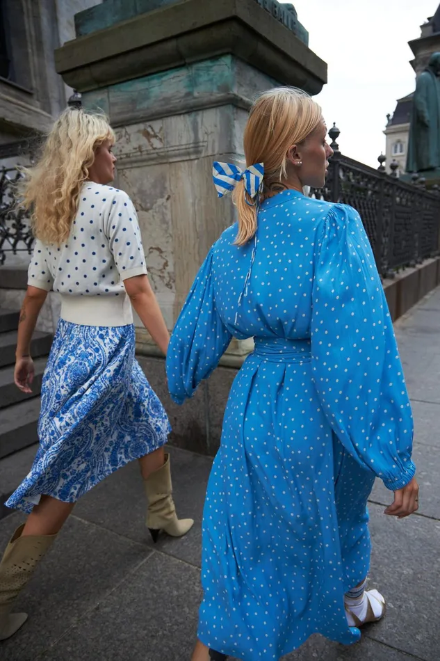 Women Lollys Laundry Dresses ParisLL Midi Dress LS Dot Print