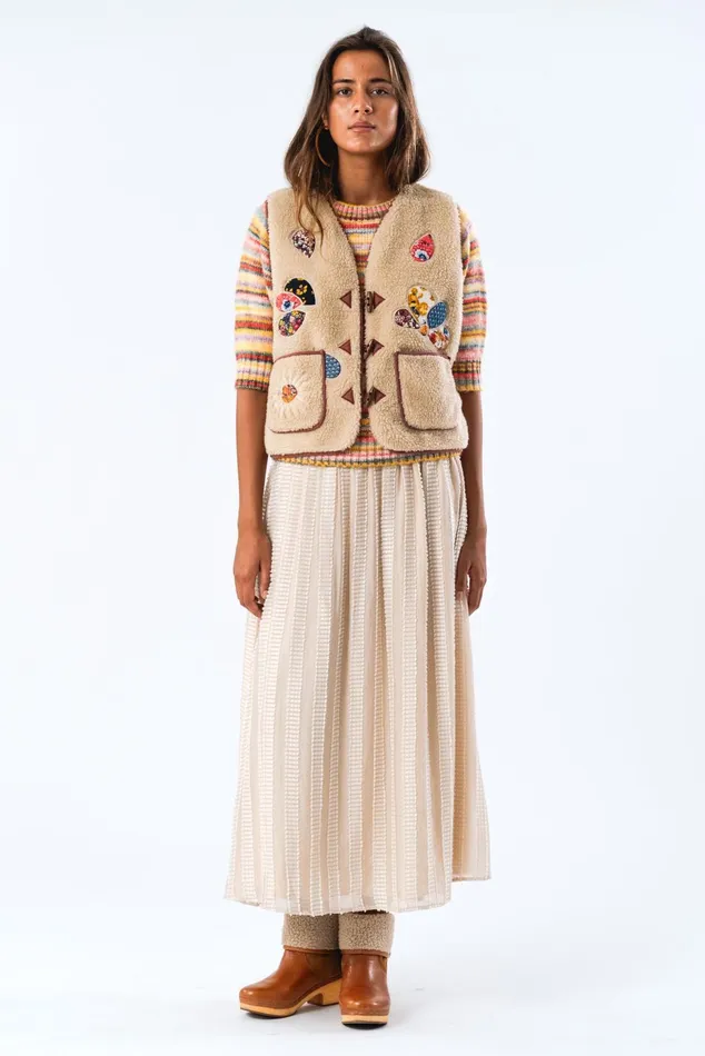 Women Lollys Laundry Gilets HugoLL Vest SL Beige