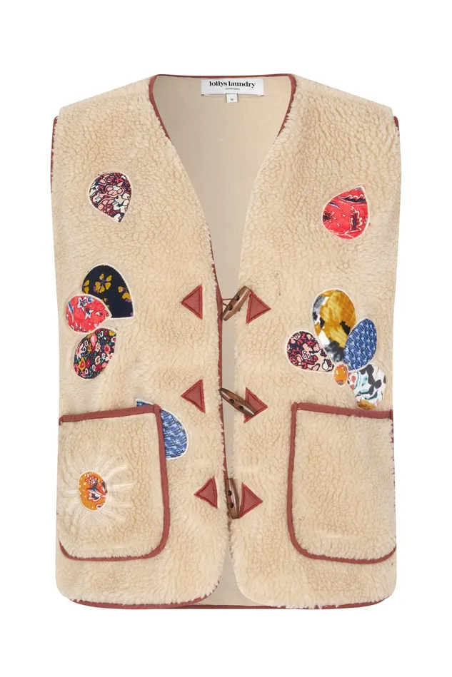 Women Lollys Laundry Gilets HugoLL Vest SL Beige