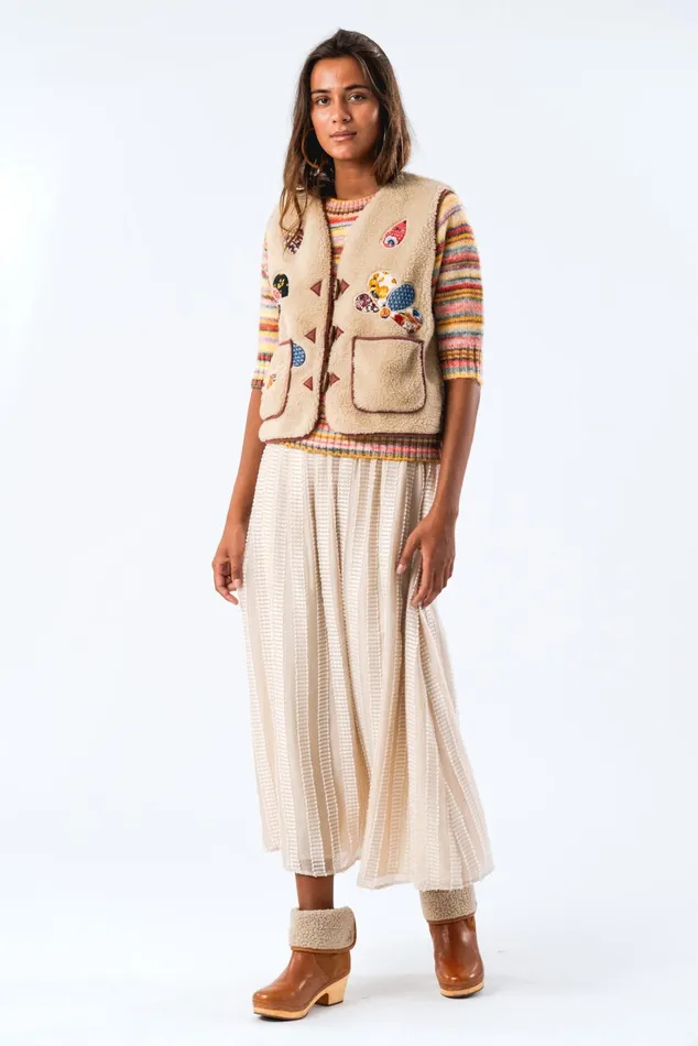 Women Lollys Laundry Gilets HugoLL Vest SL Beige