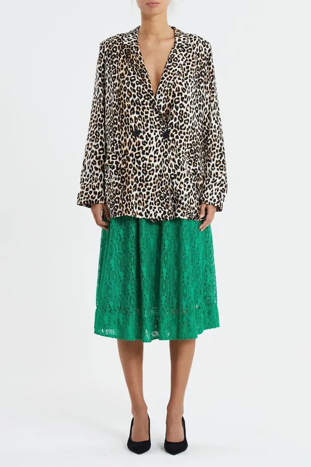 Women Lollys Laundry Jackets and Coats Jolie Blazer Leopard Print