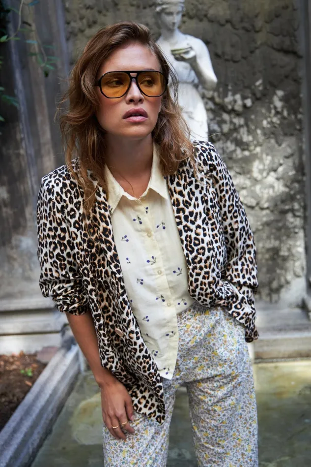 Women Lollys Laundry Jackets and Coats Jolie Blazer Leopard Print