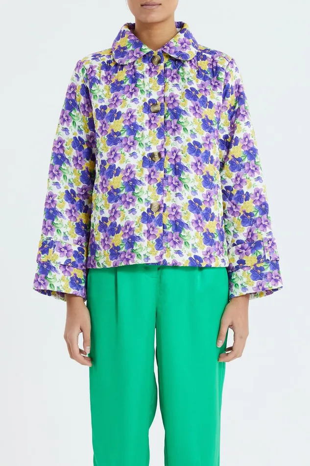Women Lollys Laundry Jackets and Coats Viola Quiltet Jacket Flower Print