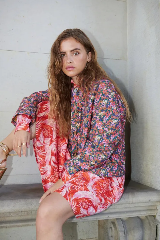 Women Lollys Laundry Jackets and Coats Viola Quiltet Jacket Flower Print
