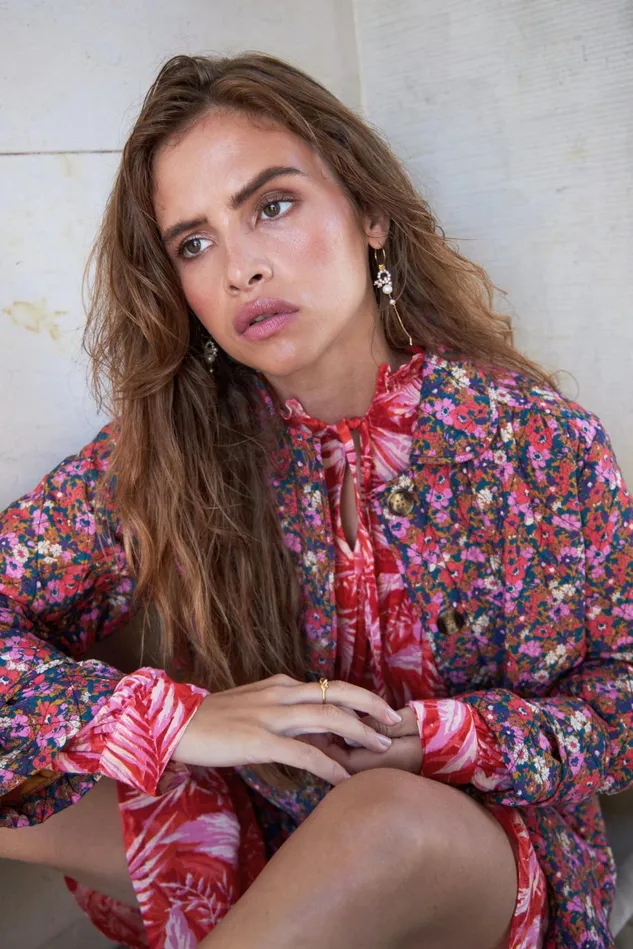 Women Lollys Laundry Jackets and Coats Viola Quiltet Jacket Flower Print