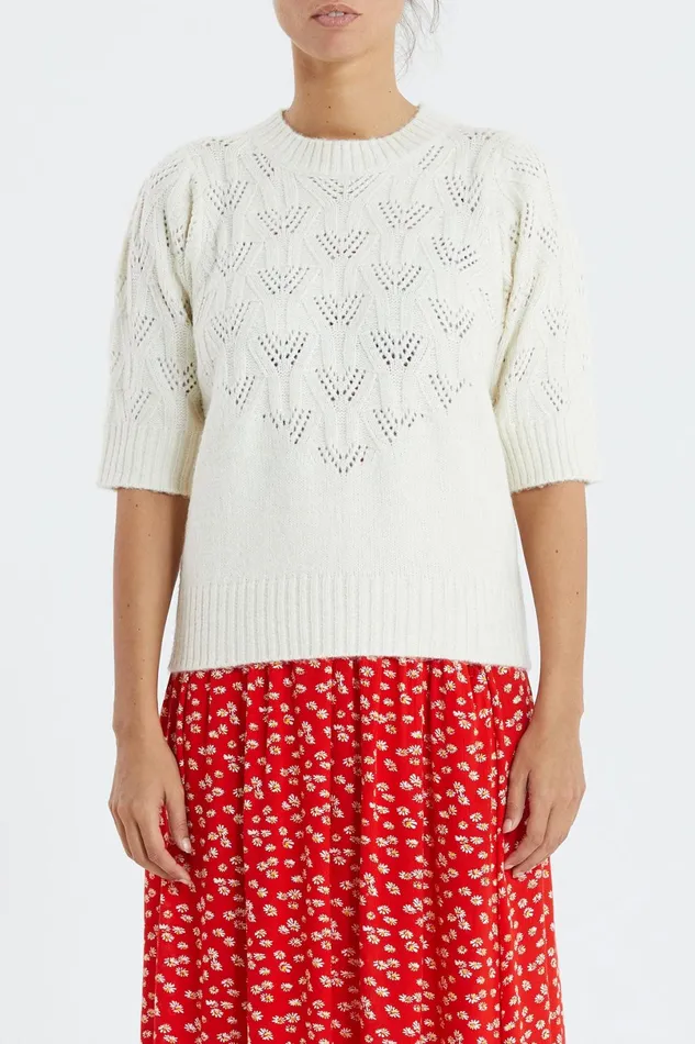 Women Lollys Laundry Knitwear Mala Blouse Creme