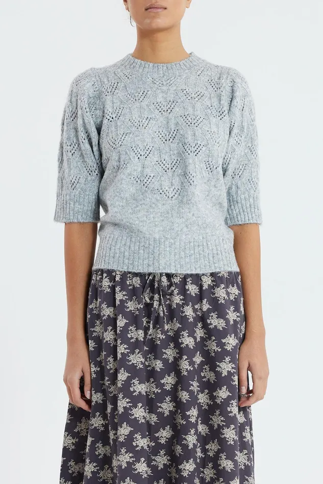 Women Lollys Laundry Knitwear Mala Blouse Grey Melange