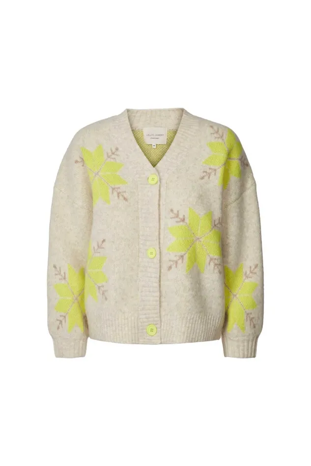 Women Lollys Laundry Knitwear Paisley Cardigan Creme
