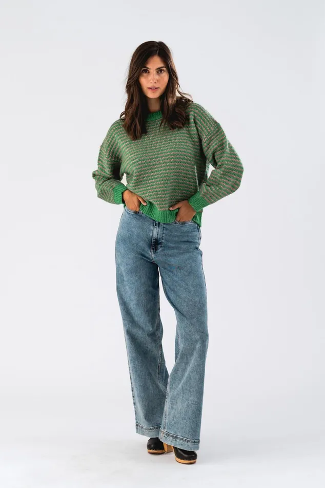 Women Lollys Laundry Knitwear TerryLL Knit Jumper LS Green