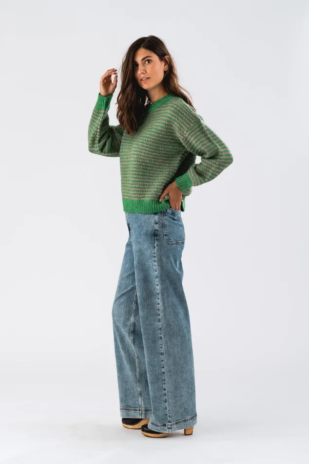 Women Lollys Laundry Knitwear TerryLL Knit Jumper LS Green