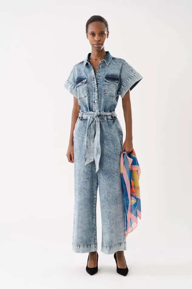 Women Lollys Laundry Pants Shorts MathildeLL Jumpsuit SS Blue