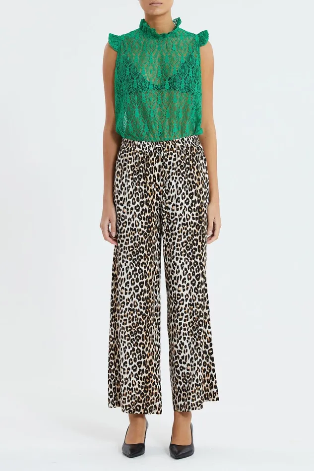 Women Lollys Laundry Pants Shorts Rita Pants Leopard Print