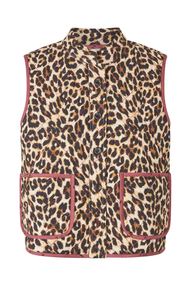 Women Lollys Laundry Quilt CairoLL Quilted Vest Leopard Print