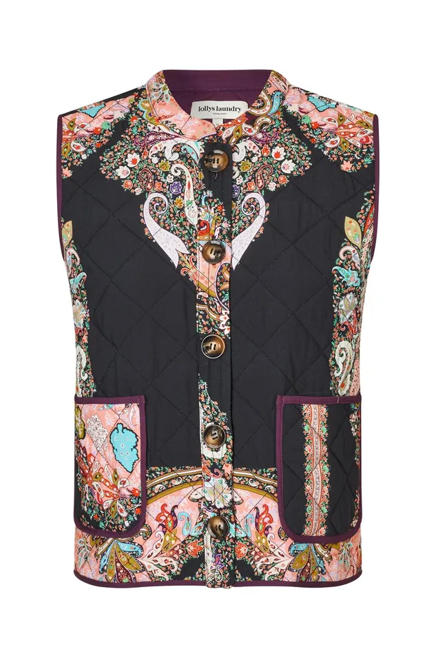 Women Lollys Laundry Quilt CairoLL Vest SL Flower Print
