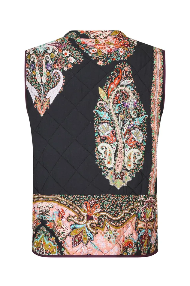 Women Lollys Laundry Quilt CairoLL Vest SL Flower Print