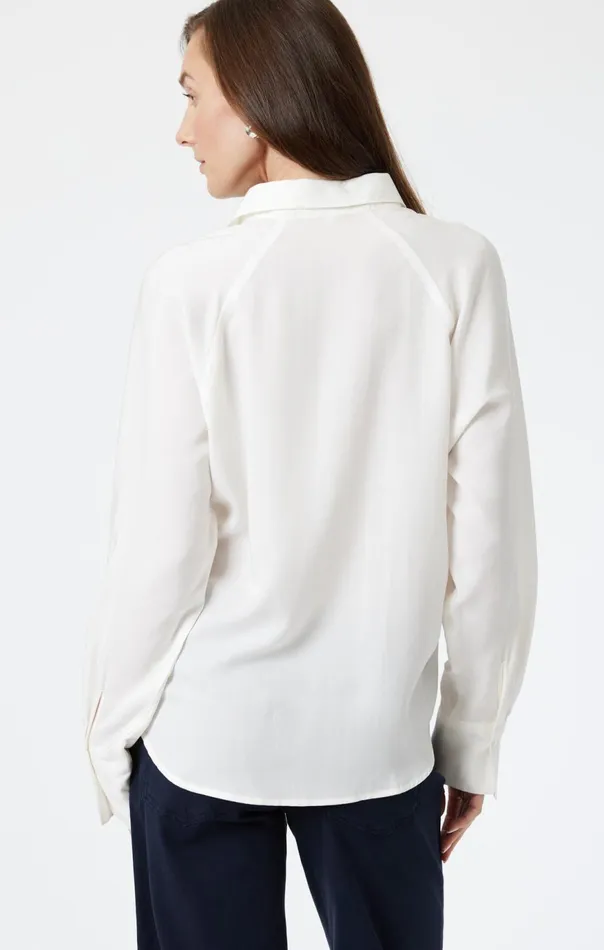 Women Long Sleeve Tencel Shirt In Antique White Mavi Jeans Shirts Women Long Sleeve Tencel Shirt In Antique White Mavi Jeans Shirts