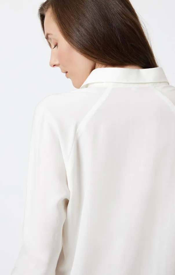 Women Long Sleeve Tencel Shirt In Antique White Mavi Jeans Shirts Women Long Sleeve Tencel Shirt In Antique White Mavi Jeans Shirts